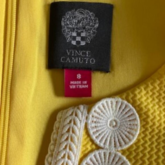 Vince Camuto sleeveless yellow dress, size 8. - Picture 1 of 4